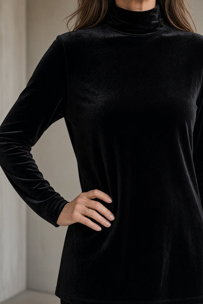 DAMARIS | Conjunto de Cuello Vuelto y Pantalón Ancho de Terciopelo