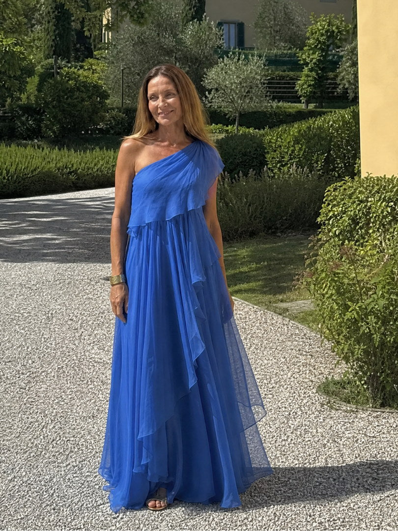 JOSEFA | Vestido Largo Asimétrico con Volantes