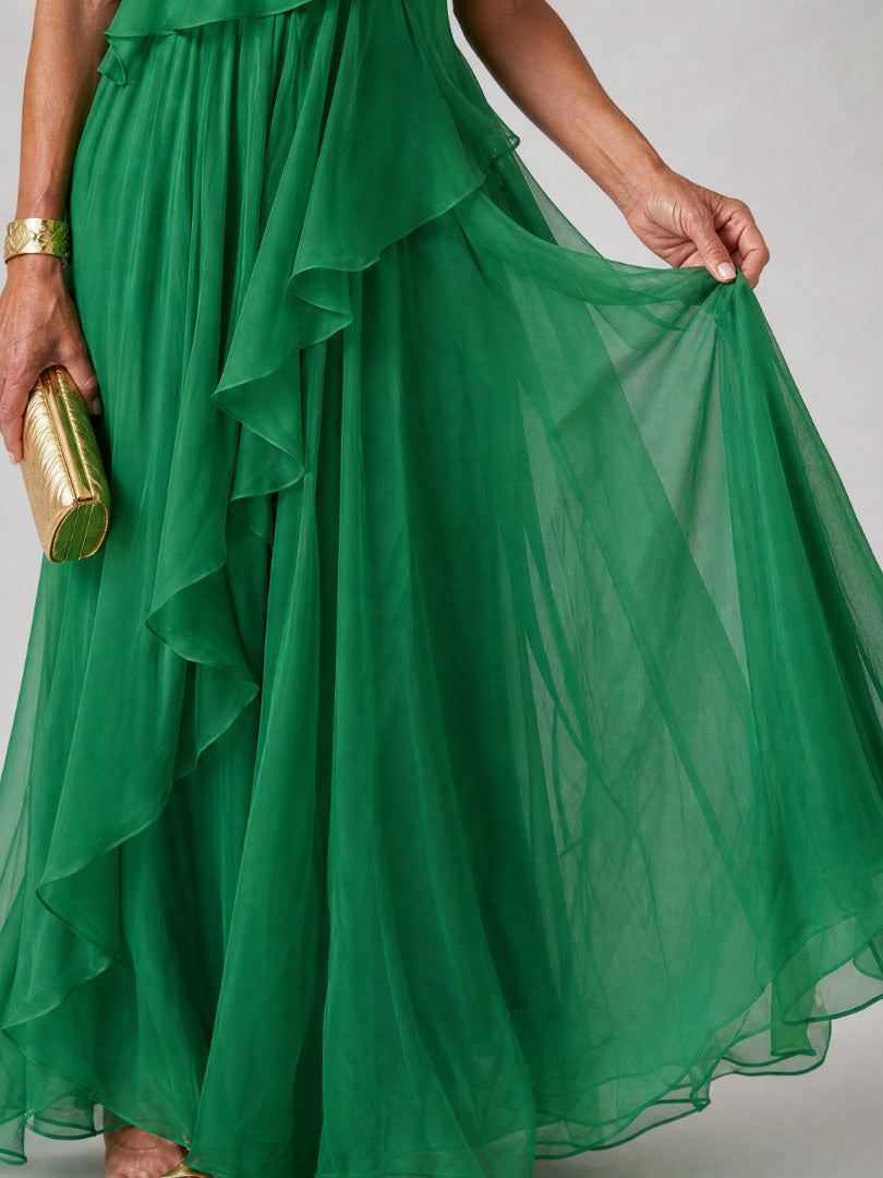 JOSEFA | Vestido Largo Asimétrico con Volantes