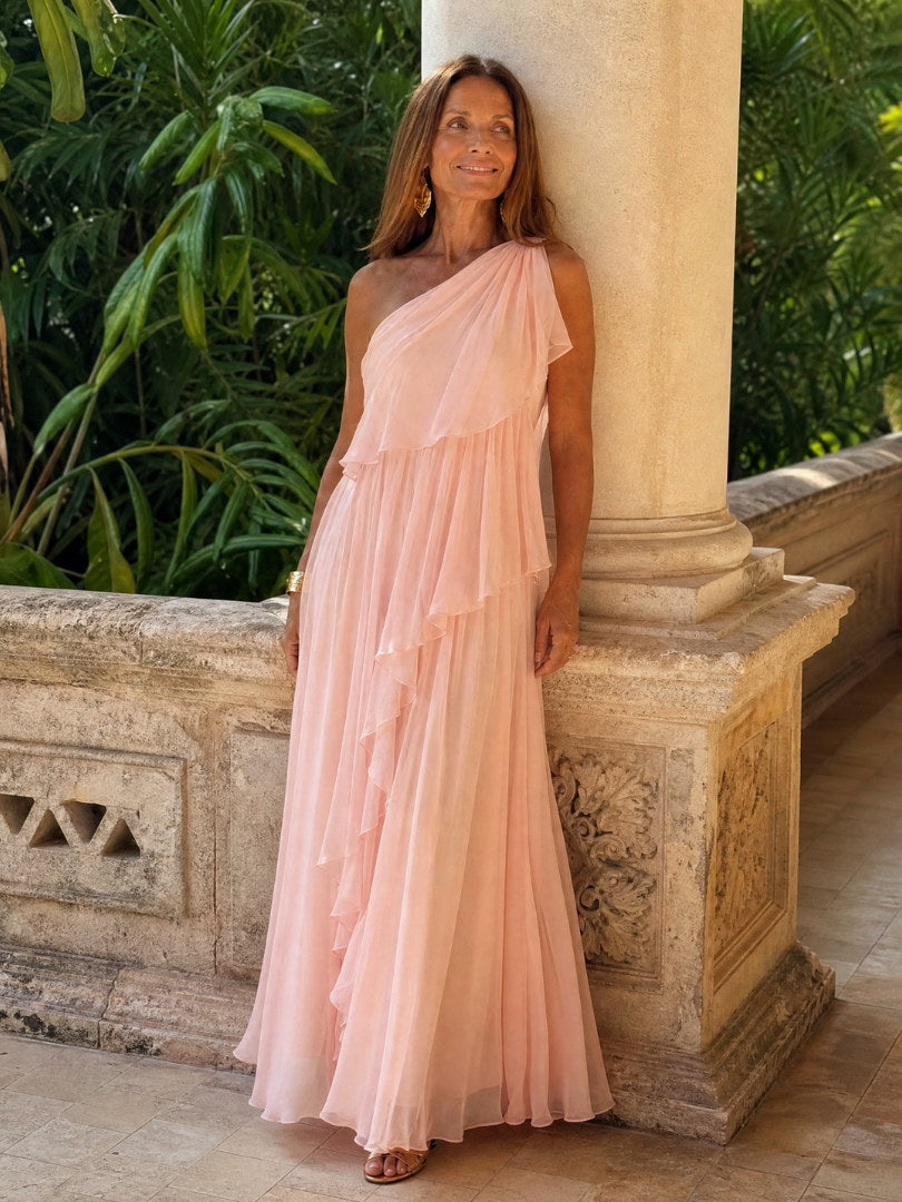 JOSEFA | Vestido Largo Asimétrico con Volantes