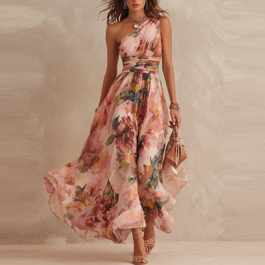 IRIS | Vestido Maxi Asimétrico de Muselina