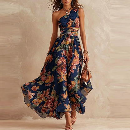 IRIS | Vestido Maxi Asimétrico de Muselina