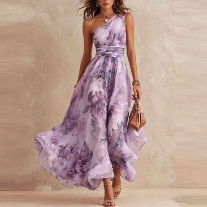 IRIS | Vestido Maxi Asimétrico de Muselina