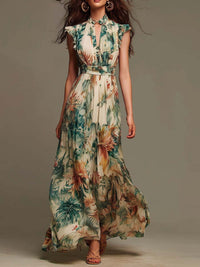 LOURDES | Vestido Maxi de Muselina con Estampado Floral