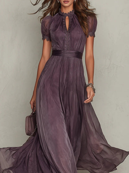 LARA | Vestido Largo de Muselina con Encaje