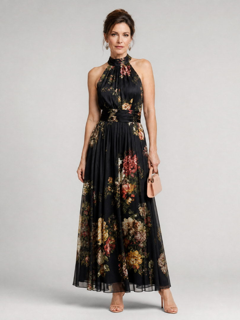 HORTENSIA | Vestido Midi Halter de Flores