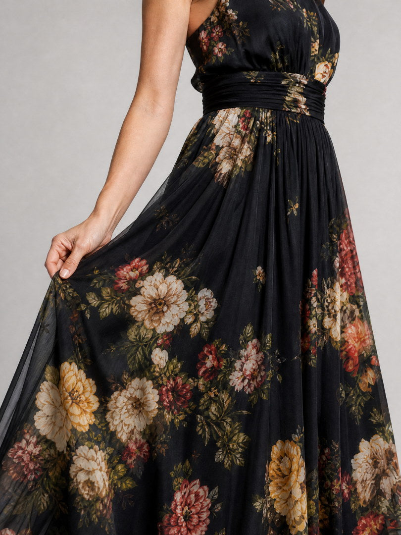 HORTENSIA | Vestido Midi Halter de Flores