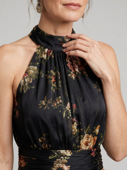 HORTENSIA | Vestido Midi Halter de Flores