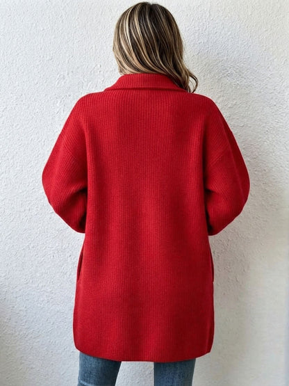 MARÍA | Cárdigan Oversize de Punto con Solapas y Bajo Tulipán