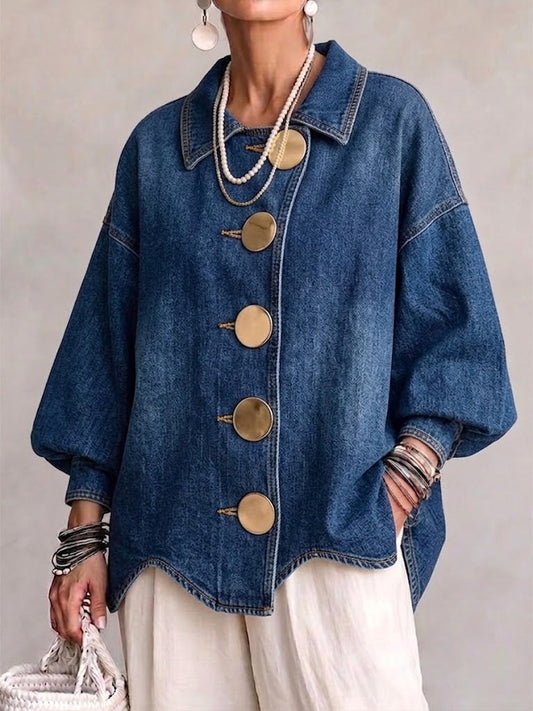 MATILDE | Chaqueta Vaquera Oversize con Botones Dorados