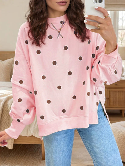 LORENZA | Sudadera de Lunares con Detalle Cruzado en el Cuello