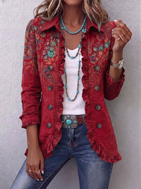ITZIAR | Chaqueta Bohemia con Estampado Paisley y Volantes