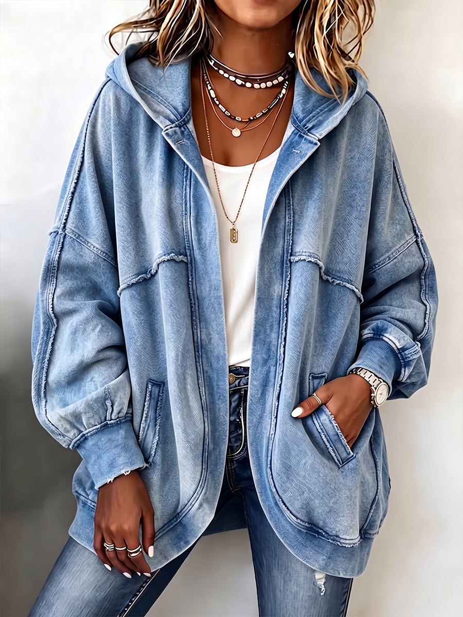 JULIETA | Chaqueta de Felpa con Capucha Efecto Lavado