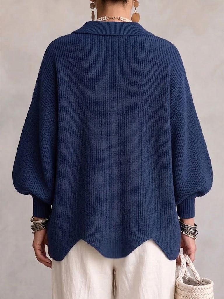 IRENE | Cárdigan Oversize con Cuello y Botones Dorados XL