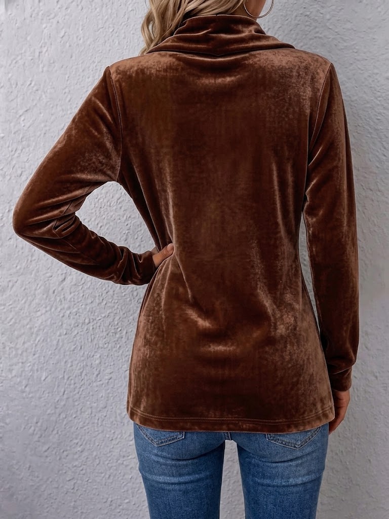 LINA | Chaqueta de Terciopelo Abierta con Solapas y Botones Decorativos