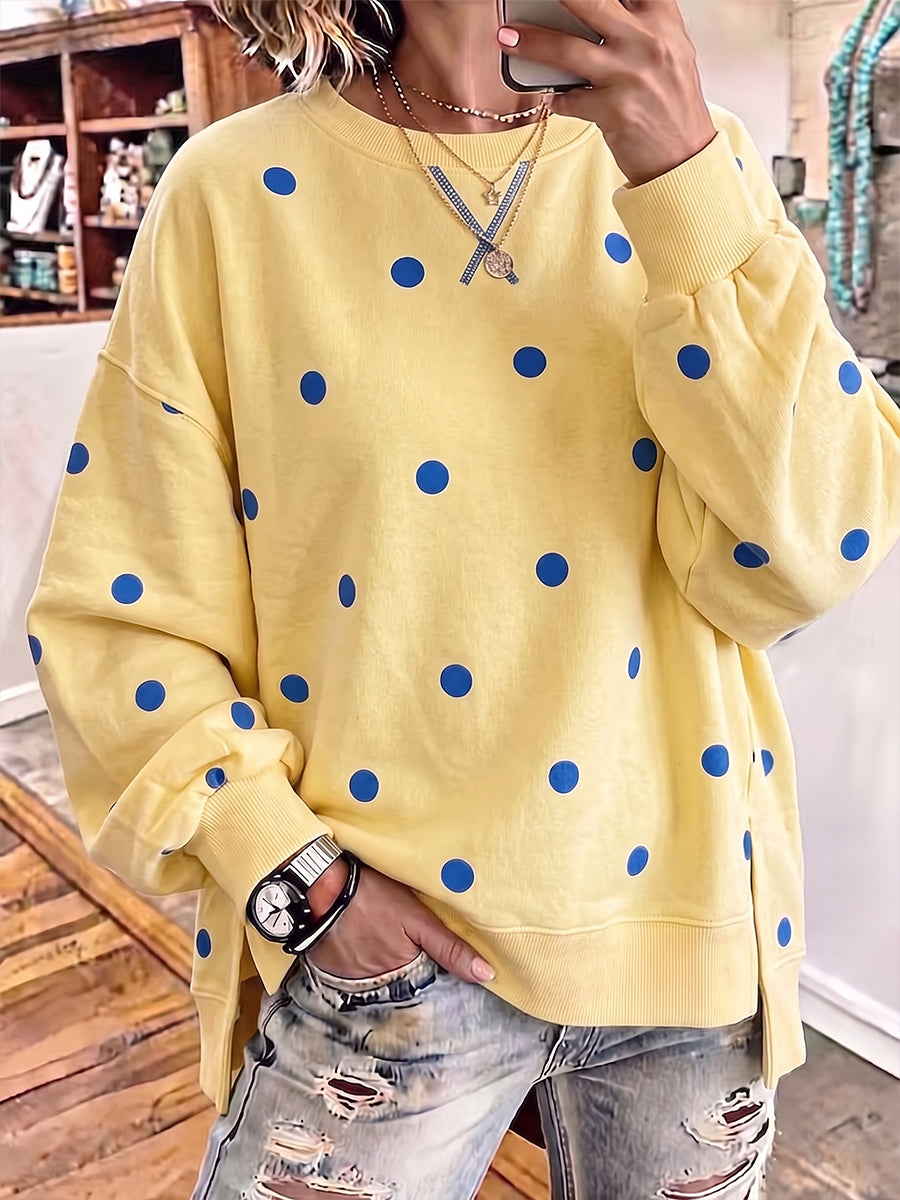 LORENZA | Sudadera de Lunares con Detalle Cruzado en el Cuello