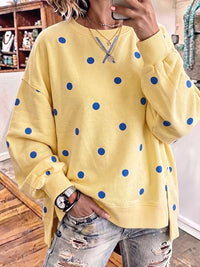 LORENZA | Sudadera de Lunares con Detalle Cruzado en el Cuello
