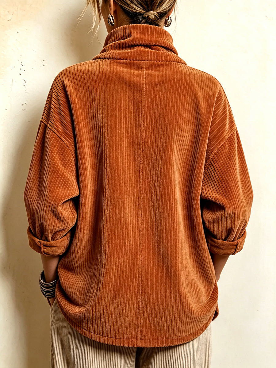 NOEMÍ | Top de Pana con Escote Asimétrico y Botón